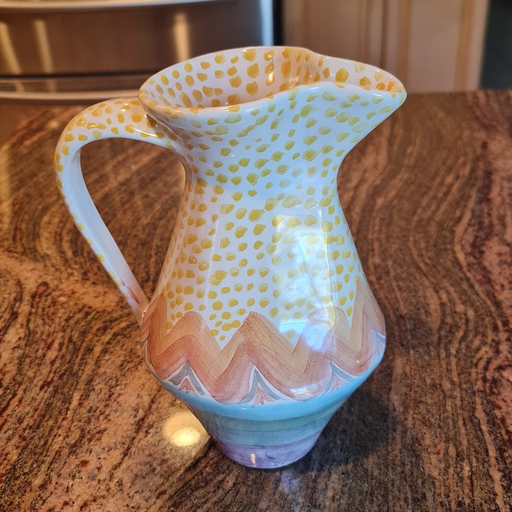 ***SOLD*** Vintage MacKenzie-Childs Red Clay Ceramic Brittany Pitcher - Picture 10 of 10
